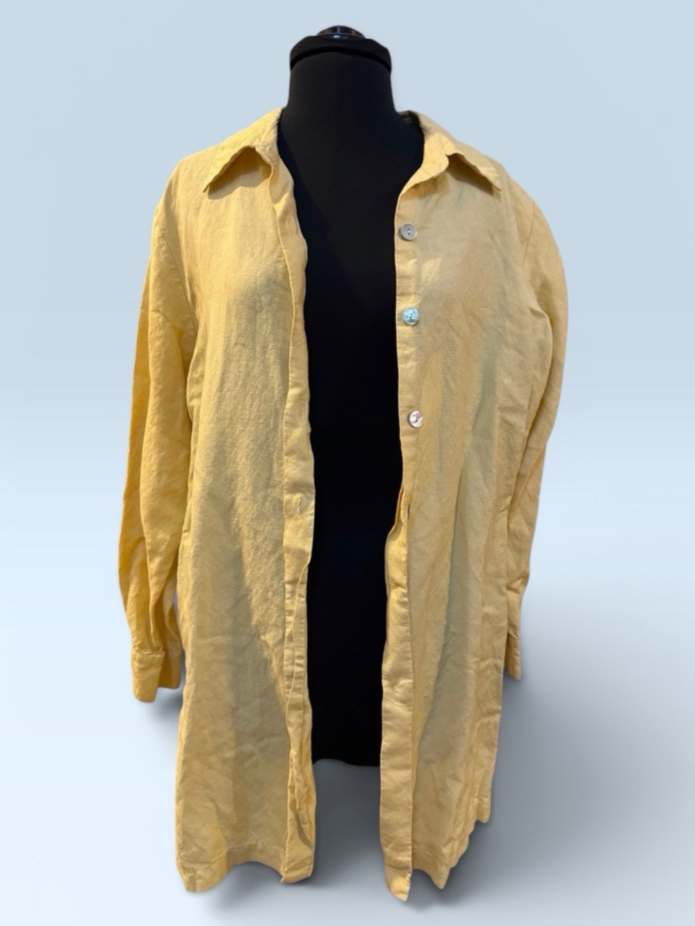 Dialogue Oversized Sunlit Yellow Linen-Rayon Shirt Jacket